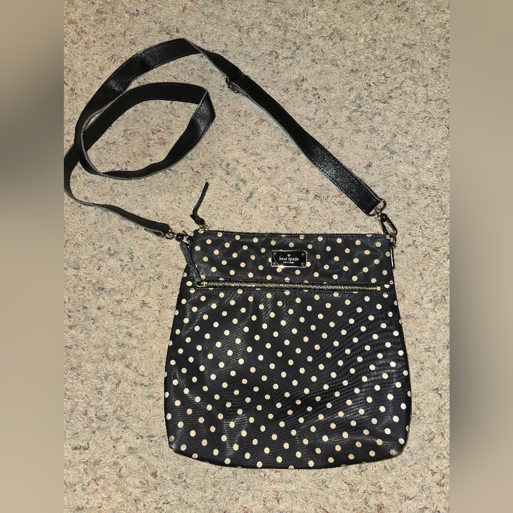Kate Spade Black Polka Dot Crossbody Bag